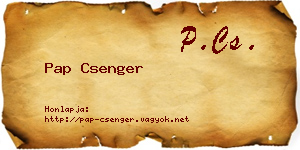 Pap Csenger névjegykártya